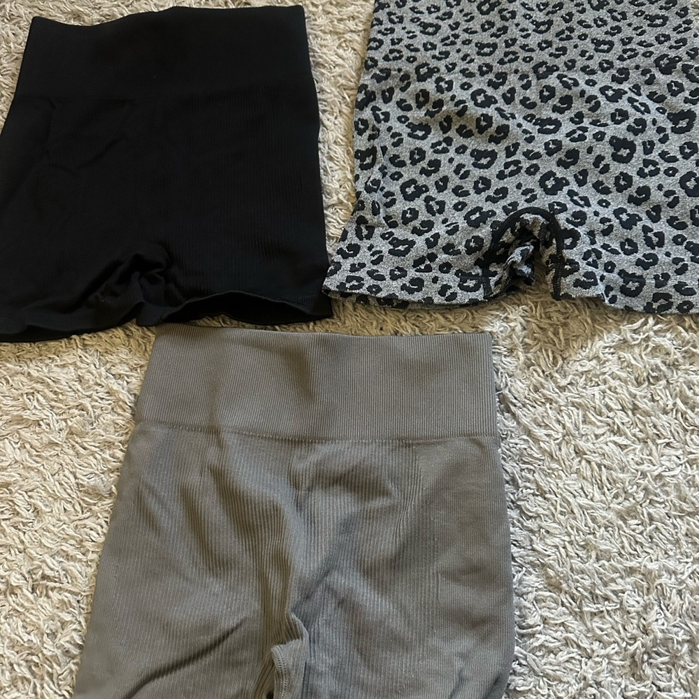 Set of Three High Biker Shorts